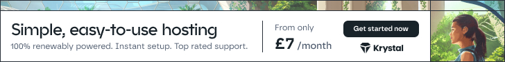 Krystal Hosting Simple, easy-to-use hosting from only £7 per month. Click to learn more.